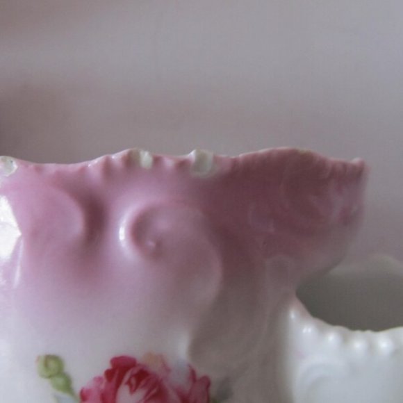 Antique Shaving Scuttle Floral Roses shaving Mug Pink Roses Floral Shaving Mugs - Picture 8 of 9